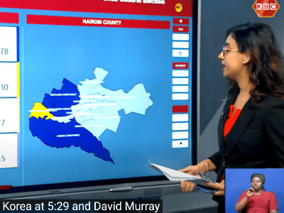 ValueSTek Interactive Display in Studio for Kenya’s 2022 General Election Live